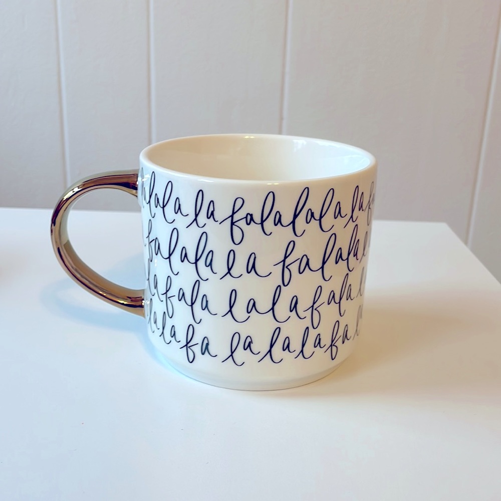 Brand New Falalala Cofee Mug With Gold Handle